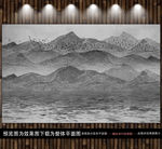 大理石山水背景墙