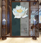 抽象荷花装饰画