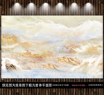现代简约山水画