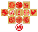 中国传统文化 剪纸 窗花 鱼