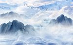 大理石纹山水背景墙