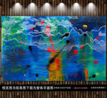 瓷砖背景墙彩色山水