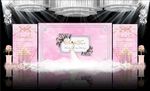 粉色大理石纹主题婚礼效果图