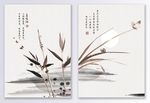 中国风竹子兰花装饰画