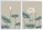 中国风手绘荷花装饰画