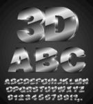 矢量酷炫3D金属立体字