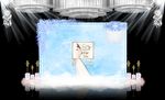 蓝色大理石纹主题婚礼舞台效果图