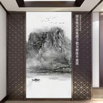 石纹山水瓷砖背景墙