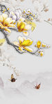 彩雕玉兰花玄关背景