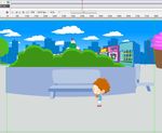 小孩抱篮球经过公园11秒