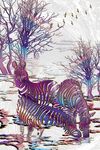抽象立体斑马图案装饰画