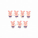可爱粉红小猪卡通形象