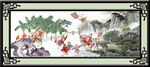百子图 国画百子