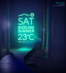 林间小道夜景霓虹灯效果天气时间