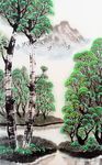 中式浮雕立体山水装饰画
