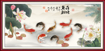 荷塘鱼戏