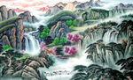 山水国画背景墙