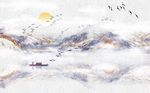 水墨意境山水淡雅山水背景墙