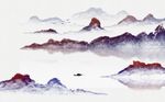 清新时尚水墨风景画背景墙