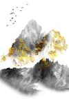金色现代抽象几何装饰画