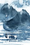 抽象水彩山水装饰画