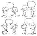 卡通简笔画儿童对话框