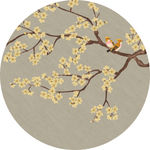 圆形花鸟梅花图