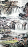 山水国画玄关