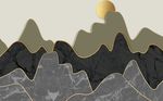 现代冷淡风格立体抽象山峦背景墙
