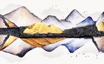 立体石纹抽象山水背景墙