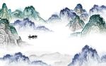新中式水墨山水背景墙