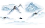 中式水墨山水背景墙