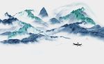 中式水墨山水背景墙