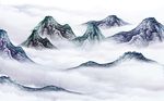 中式水墨山水背景墙