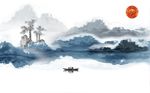 中式水墨山水背景墙