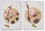 中式立体浮雕花鸟二联装饰画