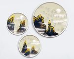 黑金手绘水墨意境山水装饰画