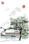 大气淡彩水墨中国风装饰画