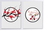 新中式立体梅花二联装饰画