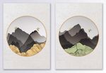 水墨山水浮雕金箔装饰画