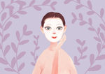 插画 美容 护肤品 美女 女性
