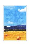 现代田园油画稻田装饰画