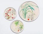 手绘水墨工笔梅兰竹菊装饰画