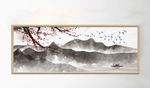 中式水墨山水手绘山水画装饰画