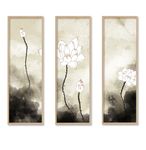 水墨手绘工笔淡雅荷花装饰画