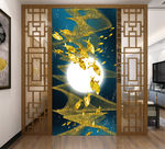 金箔画中式鸟群