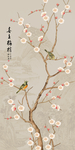 喜上梅梢中式国画艺术创意玄关屏