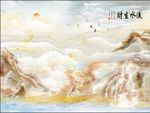 高温烧大理石石纹山水流水生财