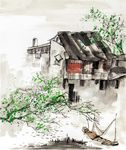 禅意 山水画 中国风 水墨画