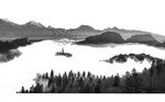 山水中式背景墙